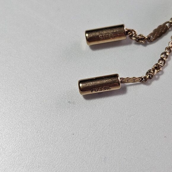 Fossil Lane Heart Rose Gold-Tone Steel Bracelet - "P" - Picture 9 of 14